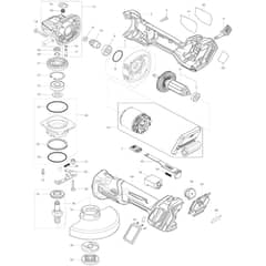 Makita GA026G - 125mm Cordless Angle Grinder - Power Tool Diagram