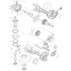 Makita GA028G - 115mm Cordless Angle Grinder - Power Tool Diagram