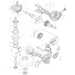 Makita GA029G - 125mm Cordless Angle Grinder - Power Tool Diagram