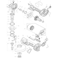Makita GA032G - 125mm Cordless Angle Grinder - Power Tool Diagram