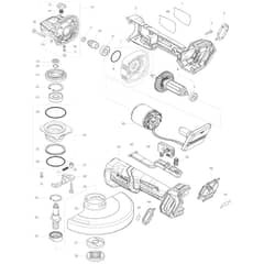 Makita GA036G - 150mm Cordless Angle Grinder - Power Tool Diagram