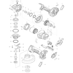 Makita GA049G - 115mm Cordless Angle Grinder - Power Tool Diagram