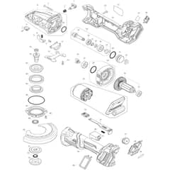 Makita GA055G - 125mm Dc Flat-Hd Angle Grinder - Power Tool Diagram