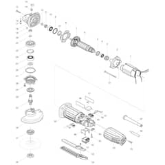Makita GA4034 - 100mm Angle Grinder - Power Tool Diagram
