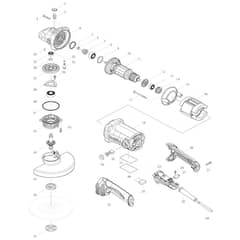 Makita GA7050 - 180mm Angle Grinder - Power Tool Diagram