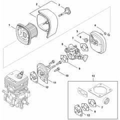 Genuine Stihl BG86 C-E - Air filter, Spacer flange