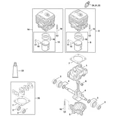 Genuine Stihl BG86 C-E - Crankcase, Cylinder