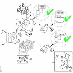 Genuine Stihl HS45 - Ignition System, Muffler