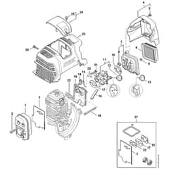 Genuine Stihl KM131 - Muffler, Air filter