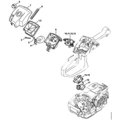 Genuine Stihl MS201 - Air filter, Carburettor box cover