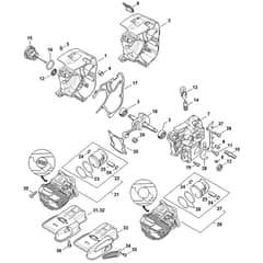 Genuine Stihl MS201 - Crankcase, Cylinder, Muffler