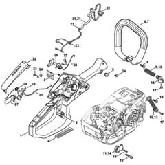 Genuine Stihl MS201 - Handle Housing, Handlebar