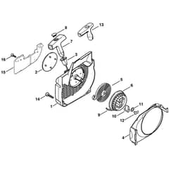 Genuine Stihl MS250 - Fan housing with rewind starter