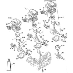 Genuine Stihl MS251 - Cylinder