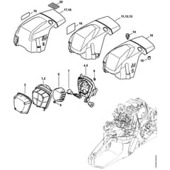 Genuine Stihl MS 362 C-M - Air Filter & Shroud (27.2015),(26.2015),(18.2013),(28.2012)