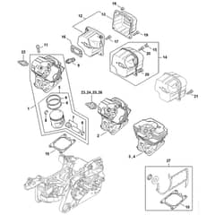 Genuine Stihl MS 362 C-M - Cylinder & Muffler Diagram