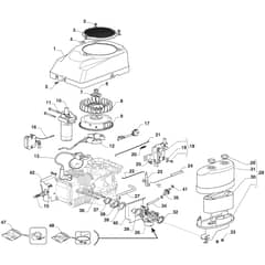 GLX 14-84H - Oleo-Mac Ride On Mower Starter, carburettor and air filter Diagram