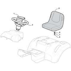 GLX 20-108HS - Oleo-Mac Ride On Mower Body (1/2) Diagram