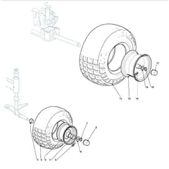 GLX 22-102 H2 - Oleo-Mac Ride On Mower Wheel Diagram