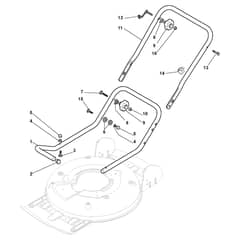 GRANNG-RDEN MULCH 50 - 2009-2010 - 291501023/GRN - Stiga Rotary Mower Handle Lower Part Diagram