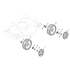GRANNG-RDEN MULCH 50 - 2009-2010 - 291501023/GRN - Stiga Rotary Mower Wheels and Hub Caps Diagram