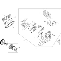 GSH 400 - Oleo-Mac Chainsaw Chain Cover Diagram