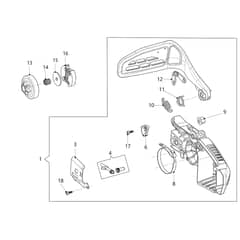 GSTH 240 - Oleo-Mac Chainsaw Chain Cover Diagram