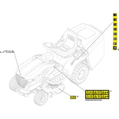 GT 30e - 2022 - 2T2205447/AT2 - Atco Ride On Mower Labels Diagram