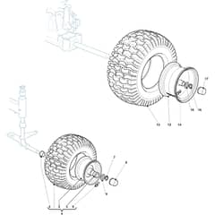 GT 36H Twin - 2020 - 2T0410647/AT8 - Atco Ride On Mower Wheel Diagram