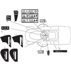 GT 40H Twin - 2013-2018 - 2T0951247/AT3 - Atco Ride On Mower Labels Diagram