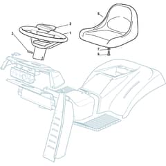 GTL 43HR Twin - 2017-2020 - 2T1845247/AT7 - Atco Ride On Mower Seat Diagram