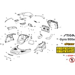 Gyro 900e - 2023 - 2F7064705/ST1 - Stiga Zero Turn Mower Bodywork Diagram