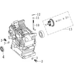 Cobra H210C - Engine HSD21200000 Crank Case Diagram
