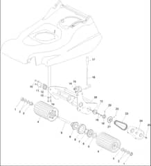 Hayter Harrier 48 AD VS - 491H (315000001 - 315999999) - Rear Roller Mainframe