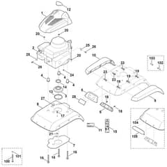Viking HB445.0 - Motor-Engine Cover - Parts Diagram