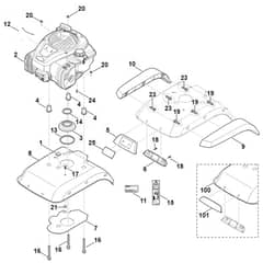 Viking HB445.1 - Motor-Engine Cover - Parts Diagram