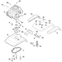 Viking HB445.2 R - Motor-Engine Cover - Parts Diagram
