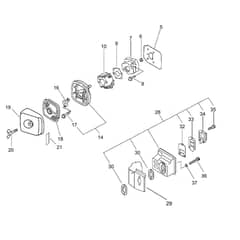 Air Cleaner, Muffler (S/N 36008411 and after)