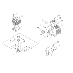 Cylinder, Piston, Crankshaft
