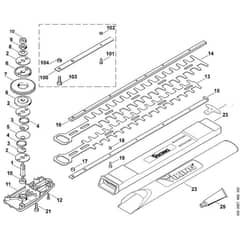 Viking HE400 - Gear Box, Cutting Bar - Parts Diagram