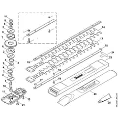 Viking HE450 - Gear Box, Cutting Bar - Parts Diagram