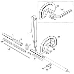 Viking HEL600 K - Drive Tube, Loop Handle - Parts Diagram