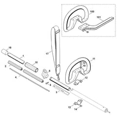 Viking HEL700 K - Drive Tube, Loop Handle - Parts Diagram