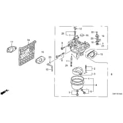 Honda HF1211K2-HE (1000001-109999) -  Carburettor Diagram