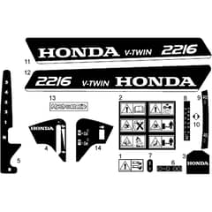 Honda HF2216-HE -  Labels Diagram