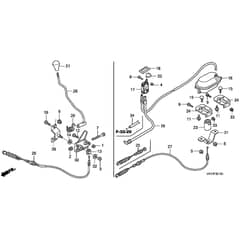 Honda HF2315K1-SBE -  Shift Lever, Clutch Switch Diagram