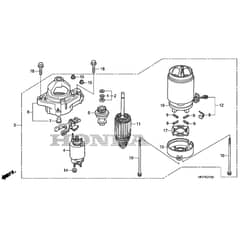 Honda HF2315K3-HME -  Starter Motor Diagram