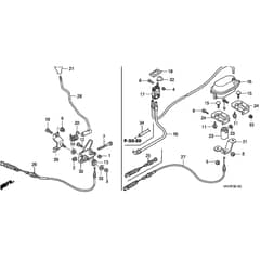 Honda HF2620K1-HTE -  Shift Lever, Clutch Switch Diagram