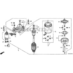 Honda HF2622K1-HME -  Starter Motor Diagram