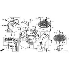 Honda HF2622K1-HTE -  Fan Cover Diagram